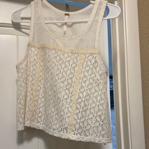 Free People Lace Tank Top - Cream